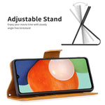 Samsung Galaxy A13 4G / A13 5G / A04 4G (164,4 x 76,3 x 9,1 mm), tekstureret PU-læder-folio-flip-etui med stativ, magnetisk mobilcover og rem