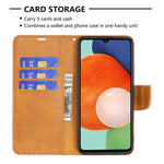 Samsung Galaxy A13 4G / A13 5G / A04 4G (164,4 x 76,3 x 9,1 mm), tekstureret PU-læder-folio-flip-etui med stativ, magnetisk mobilcover og rem