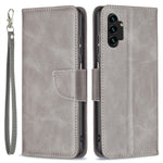 Samsung Galaxy A13 4G / A13 5G / A04 4G (164,4 x 76,3 x 9,1 mm), tekstureret PU-læder-folio-flip-etui med stativ, magnetisk mobilcover og rem
