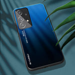 For Samsung Galaxy A33 5G Drop-proof Anti-scratch Gradient Tempered Glass Protective Cover TPU Frame Cell Phone Case