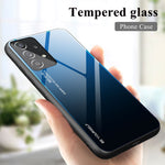 For Samsung Galaxy A33 5G Drop-proof Anti-scratch Gradient Tempered Glass Protective Cover TPU Frame Cell Phone Case