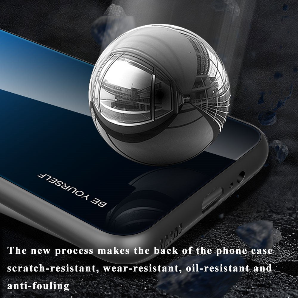 For Samsung Galaxy A33 5G Drop-proof Anti-scratch Gradient Tempered Glass Protective Cover TPU Frame Cell Phone Case