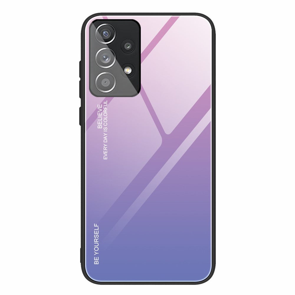 For Samsung Galaxy A33 5G Drop-proof Anti-scratch Gradient Tempered Glass Protective Cover TPU Frame Cell Phone Case