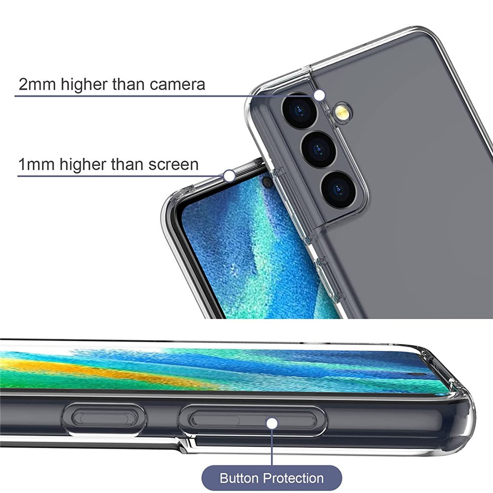 Samsung Galaxy S22 5G-mobilcover med præcise udskæringer, klar, blød TPU, modstandsdygtigt over for fingeraftryk, velbeskyttet mobilcover