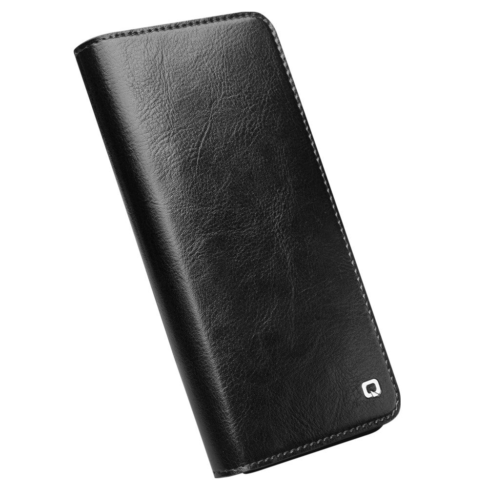 QIALINO for Samsung Galaxy S22 5G Well-Protected Anti-Fall Folio Flip Wallet Design Genuine Leather Cell Phone Case