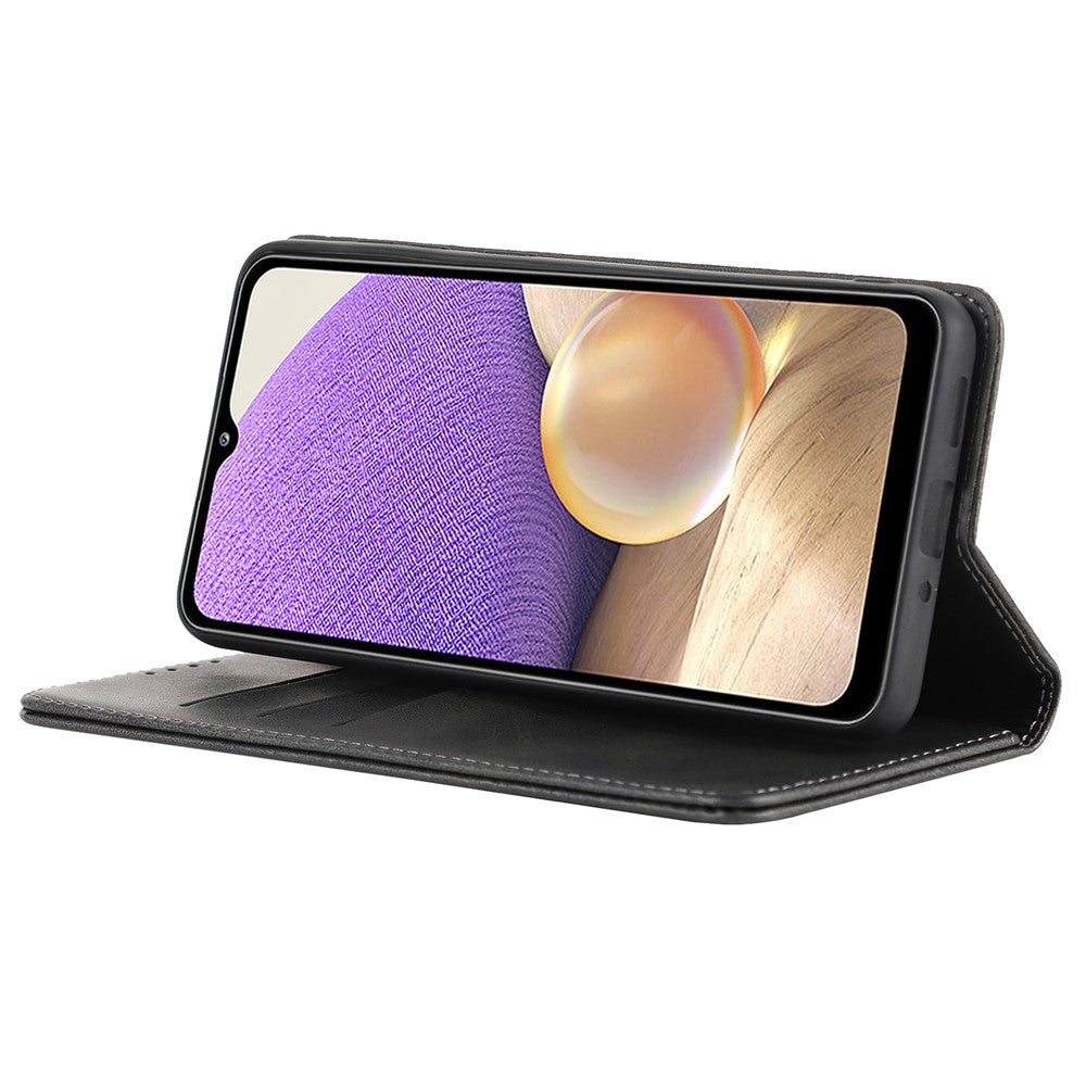 Magnetic Auto-absorbed PU Leather Case for Samsung Galaxy A33 5G, Folio Flip Wallet Stand Phone Cover