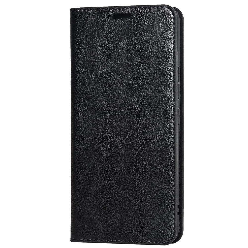For Samsung Galaxy A33 5G Magnetic Auto Closing Crazy Horse Texture Genuine Leather Cover Drop-proof Protection Stand Flip Wallet Case
