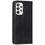 For Samsung Galaxy A33 5G Magnetic Auto Closing Crazy Horse Texture Genuine Leather Cover Drop-proof Protection Stand Flip Wallet Case