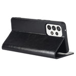 For Samsung Galaxy A33 5G Magnetic Auto Closing Crazy Horse Texture Genuine Leather Cover Drop-proof Protection Stand Flip Wallet Case