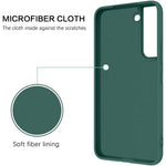 For Samsung Galaxy S22+ 5G Finger Ring Kickstand Design Built-in Metal Sheet Liquid Silicone Cell Phone Case Shell