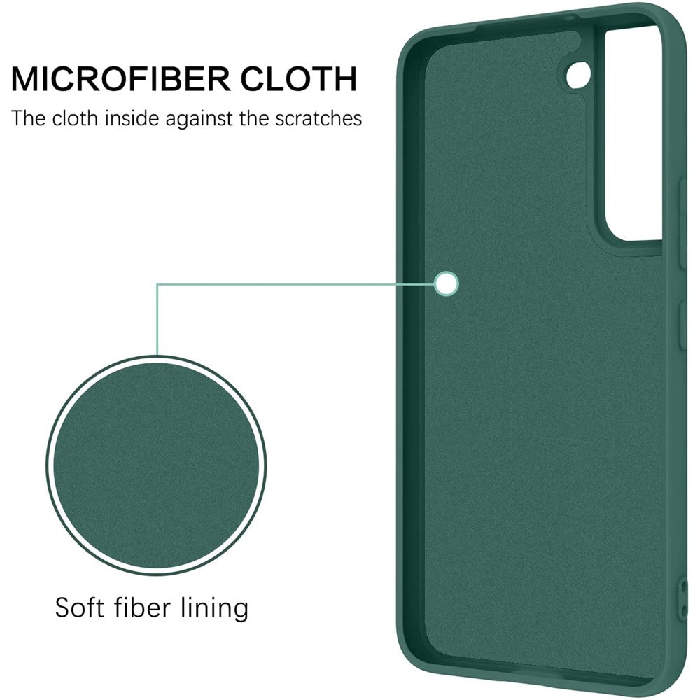 For Samsung Galaxy S22+ 5G Finger Ring Kickstand Design Built-in Metal Sheet Liquid Silicone Cell Phone Case Shell