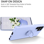 Samsung Galaxy S22 Ultra 5G Fingerring Stöddesign Reptålig Enfärgad Flytande Silikon Mobilskal