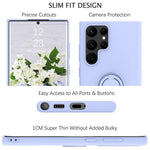 Samsung Galaxy S22 Ultra 5G Fingerring Stöddesign Reptålig Enfärgad Flytande Silikon Mobilskal