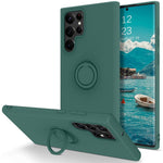 Samsung Galaxy S22 Ultra 5G Fingerring Stöddesign Reptålig Enfärgad Flytande Silikon Mobilskal