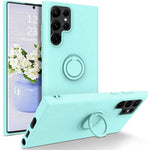 Samsung Galaxy S22 Ultra 5G Fingerring Stöddesign Reptålig Enfärgad Flytande Silikon Mobilskal