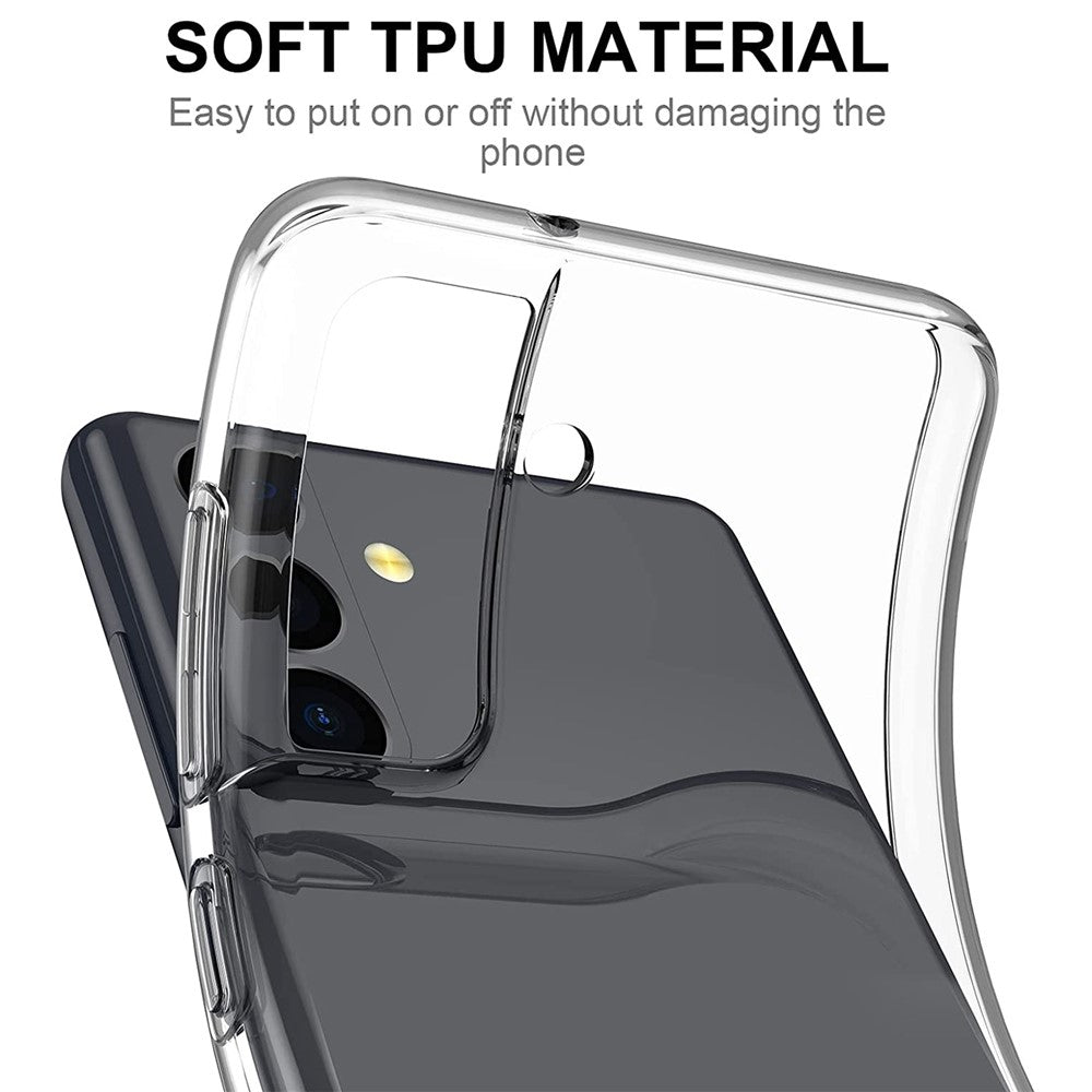 For Samsung Galaxy S22+ 5G Soft TPU Clear Anti-fingerprint Cover with Full Glue 0.1mm Tempered Glass Screen Protector (Support Fingerprint Unlocking)