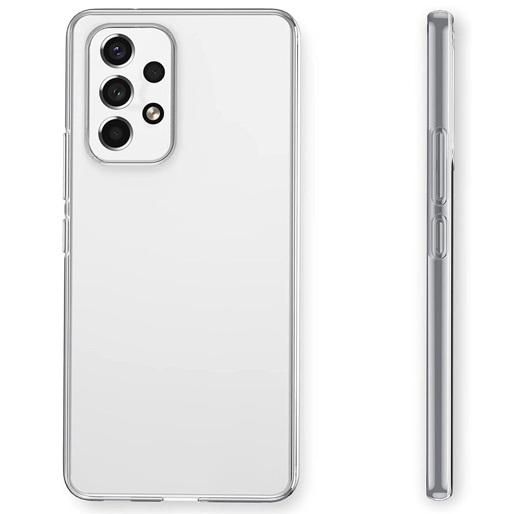 Til Samsung Galaxy A53 5G Blødt TPU Gennemsigtigt Fleksibelt Cover med Hærdet Glas Skærmbeskytter