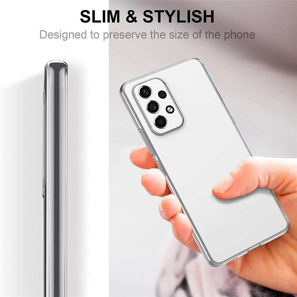Til Samsung Galaxy A53 5G Blødt TPU Gennemsigtigt Fleksibelt Cover med Hærdet Glas Skærmbeskytter