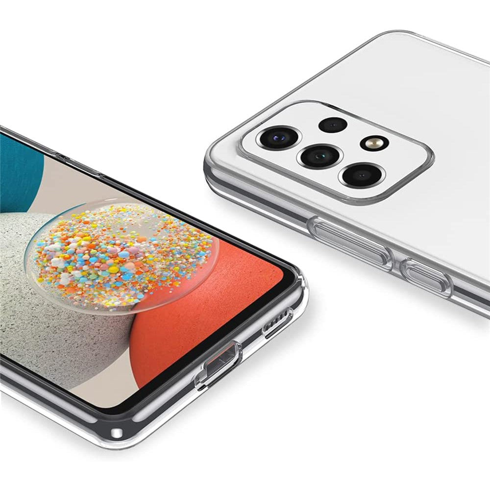 Til Samsung Galaxy A53 5G Blødt TPU Gennemsigtigt Fleksibelt Cover med Hærdet Glas Skærmbeskytter