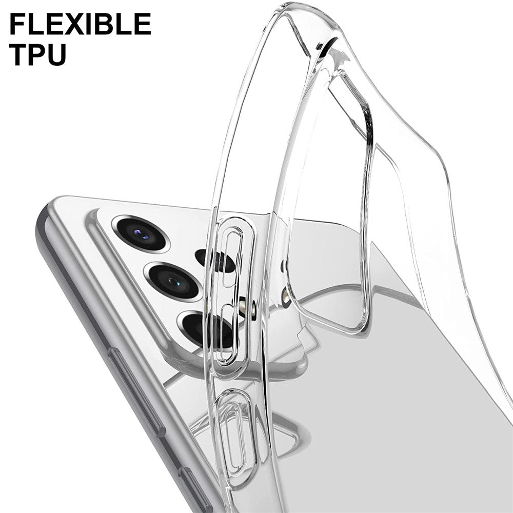 Til Samsung Galaxy A53 5G Blødt TPU Gennemsigtigt Fleksibelt Cover med Hærdet Glas Skærmbeskytter