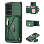 N.BEKUS for Samsung Galaxy A72 4G/5G Zippered Pocket Wallet Kickstand Design PU Leather + TPU Phone Case