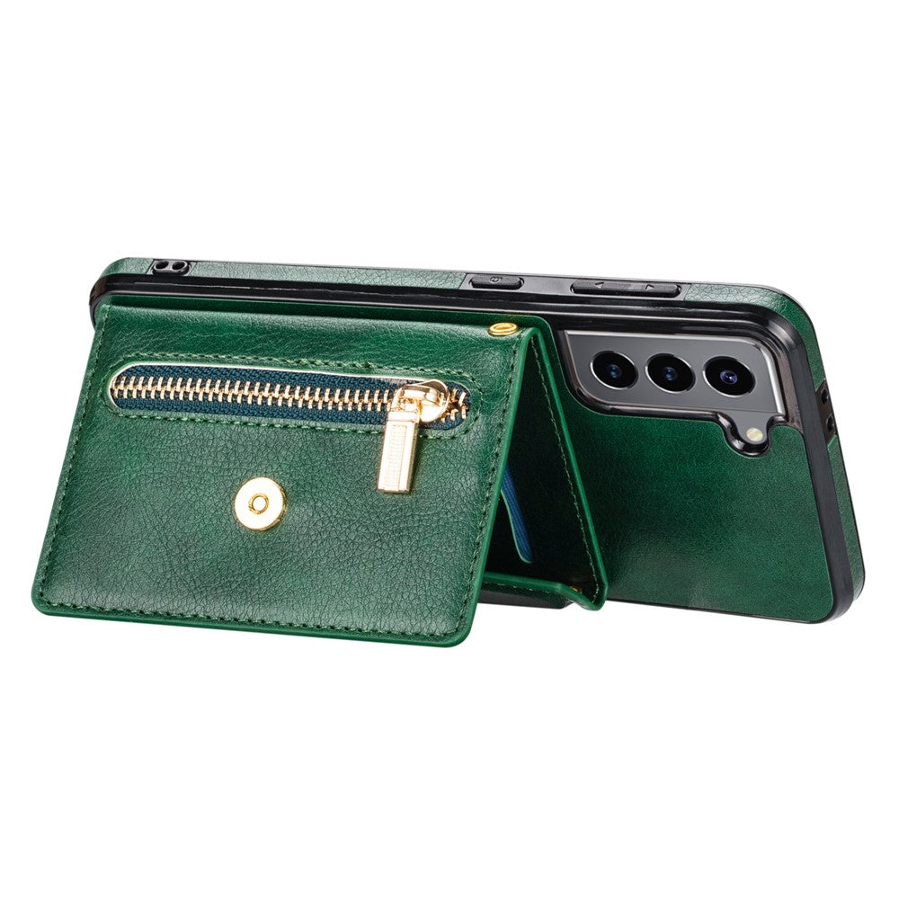 N.BEKUS for Samsung Galaxy S21+ 5G Well-protected Anti-scratch PU Leather + TPU Kickstand Design Wallet Phone Cover Case