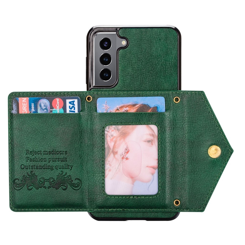 N.BEKUS for Samsung Galaxy S21+ 5G Well-protected Anti-scratch PU Leather + TPU Kickstand Design Wallet Phone Cover Case