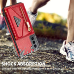 N.BEKUS for Samsung Galaxy S22+ 5G Case, PU Leather Coated TPU Kickstand Cover with Card Slots Holder and Strap