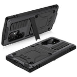 For Samsung Galaxy S22 Ultra 5G Precise Cutouts Shockproof Dustproof Drop-proof Kickstand Phone Case TPU + Metal Hybrid Cover