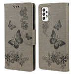 For Samsung Galaxy A23 5G (Global) Big Butterflies Imprinted Leather Stand Case Wallet Cover