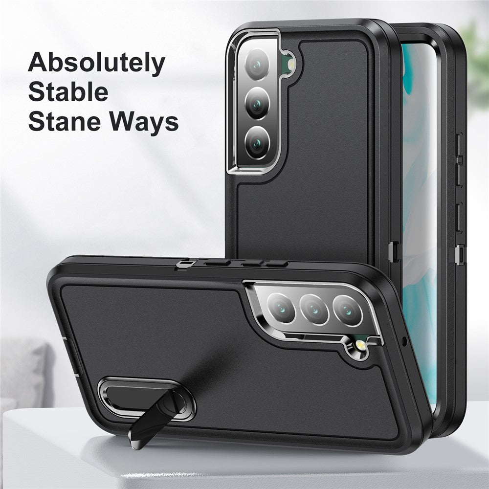 Defender Series Anti-drop Hard PC + Soft TPU Phone Case for Samsung Galaxy S22+ 5G, Hidden Kickstand Protective Cover
