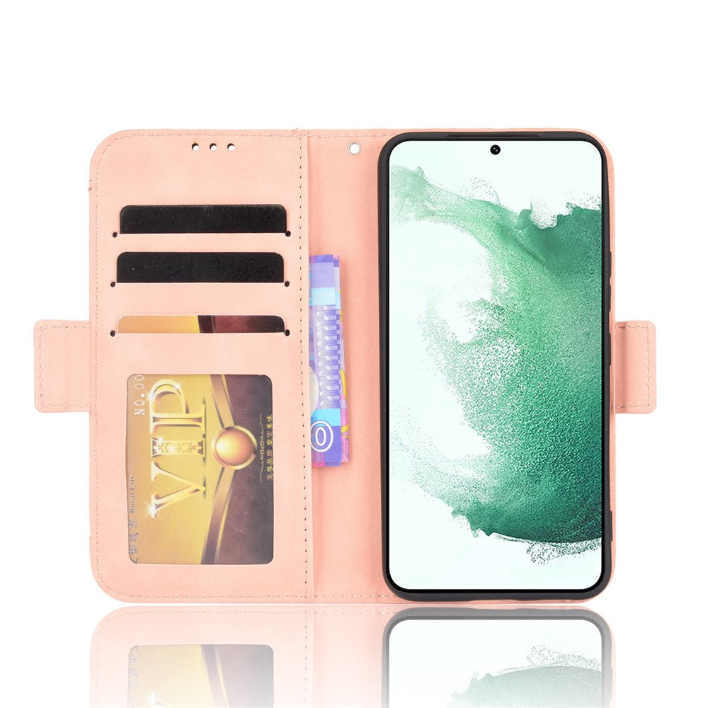 Multiple Card Slots Leather Case for Samsung Galaxy S22+ 5G, Wallet Stand Protective Phone Cover