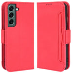 Multiple Card Slots Leather Case for Samsung Galaxy S22+ 5G, Wallet Stand Protective Phone Cover