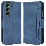 Multiple Card Slots Leather Case for Samsung Galaxy S22+ 5G, Wallet Stand Protective Phone Cover
