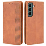 Samsung Galaxy S22 5G Vintage PU-läder Flipfodral Magnetiskt Autostängande Stativ Plånbok Präglat Mosaik Snyggt Fodral