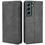 Samsung Galaxy S22 5G Vintage PU-läder Flipfodral Magnetiskt Autostängande Stativ Plånbok Präglat Mosaik Snyggt Fodral