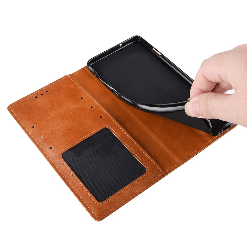 Samsung Galaxy S22 5G Vintage PU-läder Flipfodral Magnetiskt Autostängande Stativ Plånbok Präglat Mosaik Snyggt Fodral