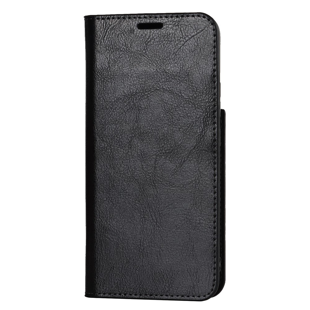 Crazy Horse Texture Genuine Leather Phone Cover for Samsung Galaxy S22+ 5G, Wallet Stand Protective Case