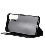 Crazy Horse Texture Genuine Leather Phone Cover for Samsung Galaxy S22+ 5G, Wallet Stand Protective Case