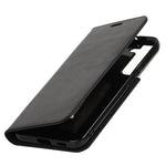 Crazy Horse Texture Genuine Leather Phone Cover for Samsung Galaxy S22+ 5G, Wallet Stand Protective Case