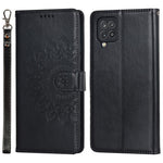 Til Samsung Galaxy A42 5G R61 Tekstur Fældet Sømmønster Præget PU-læder Telefoncover med Stativpung