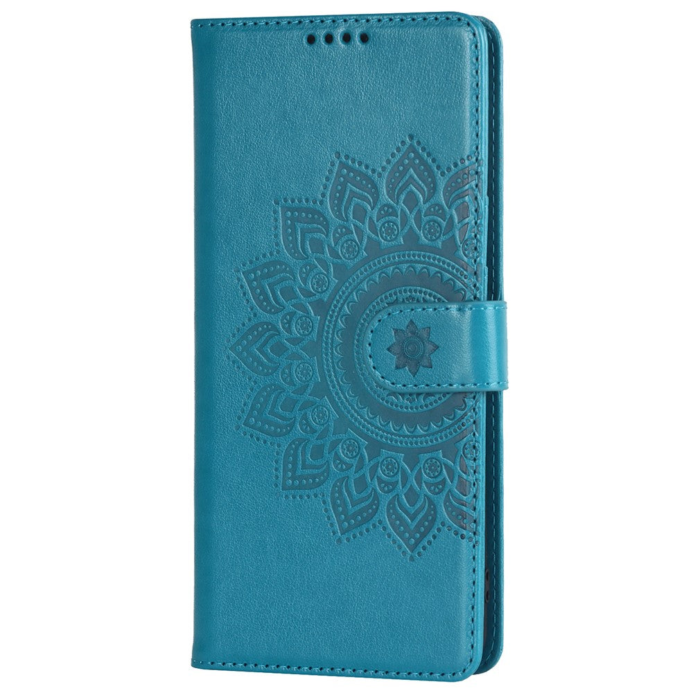 Samsung Galaxy A12 R61 Texturerad Felled Seam PU-läder + TPU Stativ mobilskal Mönster Präglat Plånboksfodral