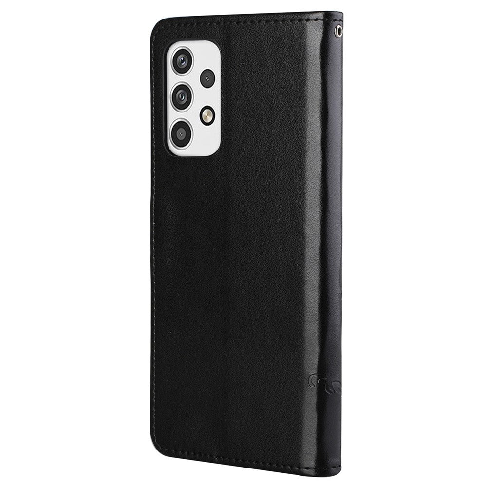For Samsung Galaxy A23 5G (Global Version) Imprinting Butterfly Flower PU Leather Wallet Phone Case Stand Cover