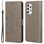 For Samsung Galaxy A23 5G (Global Version) Imprinting Butterfly Flower PU Leather Wallet Phone Case Stand Cover