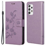 For Samsung Galaxy A23 5G (Global Version) Imprinting Butterfly Flower PU Leather Wallet Phone Case Stand Cover