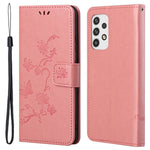 For Samsung Galaxy A23 5G (Global Version) Imprinting Butterfly Flower PU Leather Wallet Phone Case Stand Cover