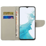 Mønstertrykt læder telefoncover til Samsung Galaxy A23 5G (Global Version), standerpung med krydsstruktur beskyttelsesetui