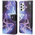 Mønstertrykt læder telefoncover til Samsung Galaxy A23 5G (Global Version), standerpung med krydsstruktur beskyttelsesetui