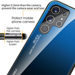 For Samsung Galaxy S22 Ultra 5G Gradient Color Tempered Glass Back + TPU Frame Mobile Phone Case