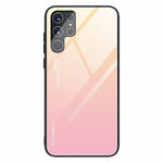 For Samsung Galaxy S22 Ultra 5G Gradient Color Tempered Glass Back + TPU Frame Mobile Phone Case